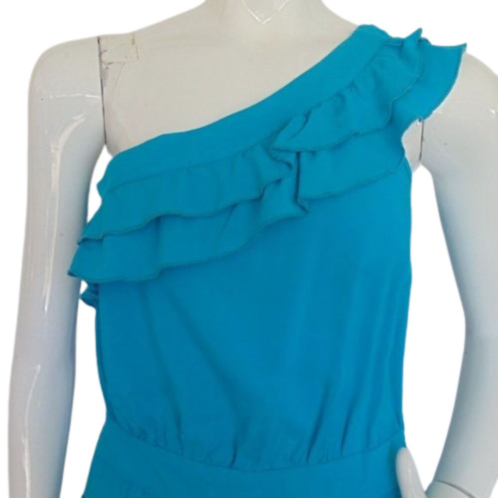 2B BEBE Romper, S, Ruffle One shoulder, Short, Blue, Pockets - Picture 4 of 14